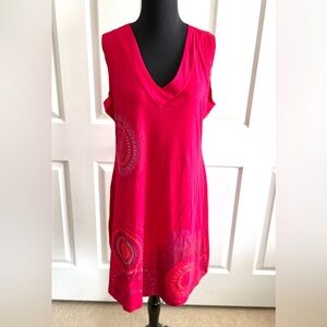 Vibrant Red Sleeveless Summer Dress